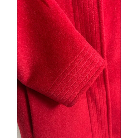 Perry Ellis Portfolio Womens Berry Red Classic Wool Dress Coat Overcoat  Size 4 - Picture 7 of 16